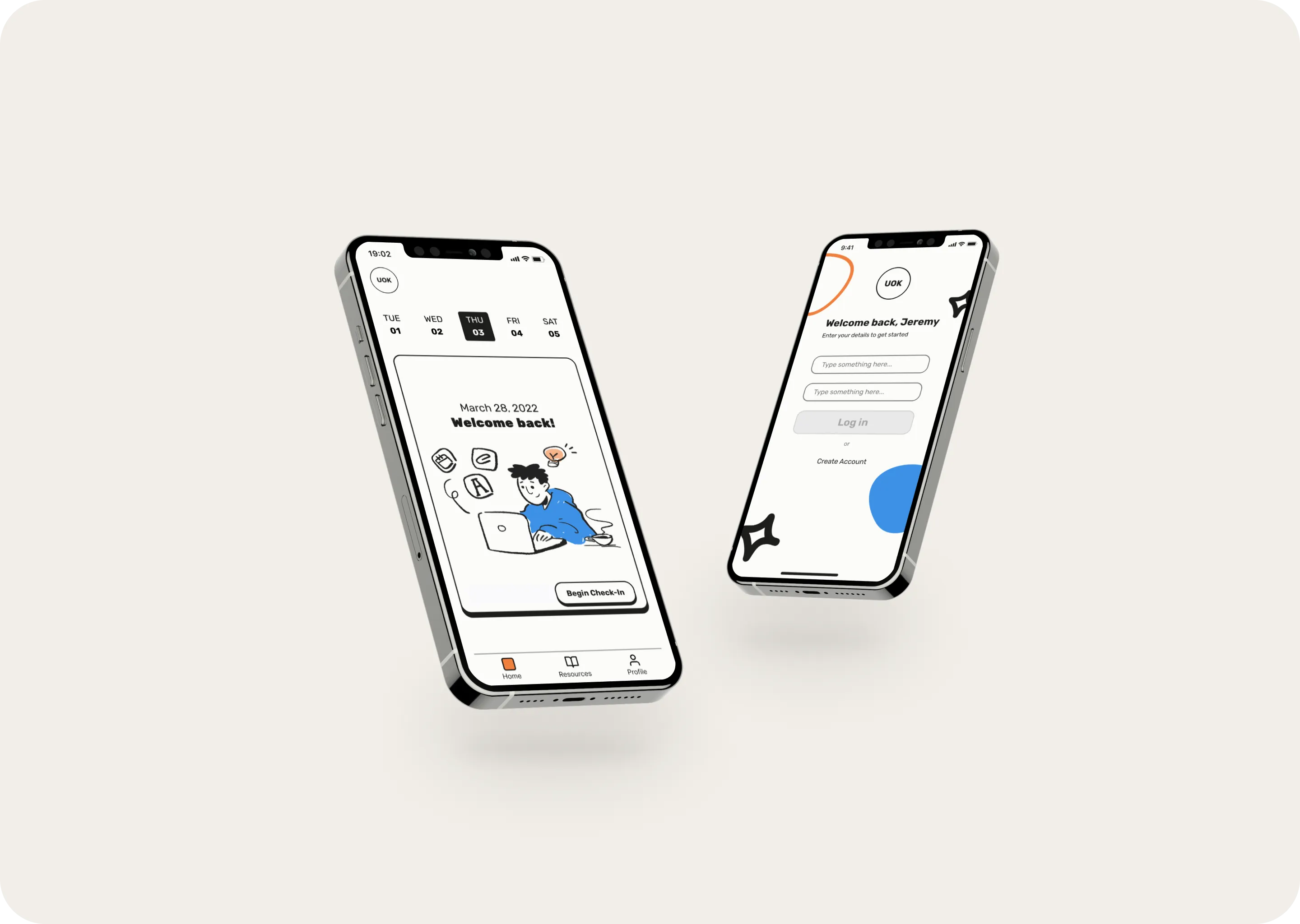 UOK mobile app — project preview